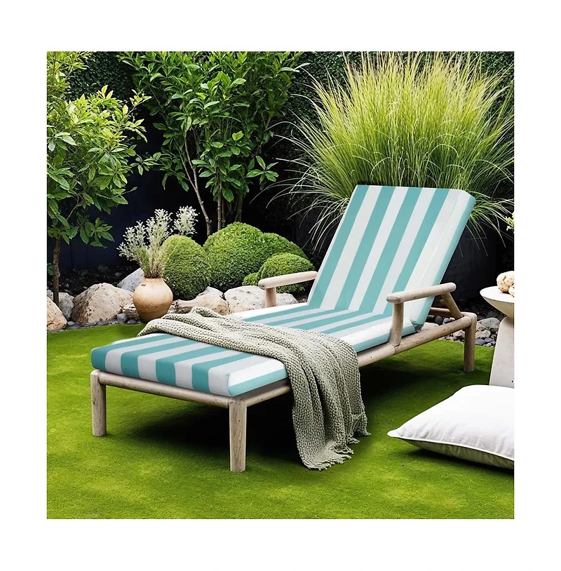 Slickblue Set of 2 Outdoor Chaise Lounge Chair Cushions 80 x 26" Waterproof and Thick