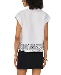 Vince Camuto Women's Rolled-Up Short-Sleeve Top