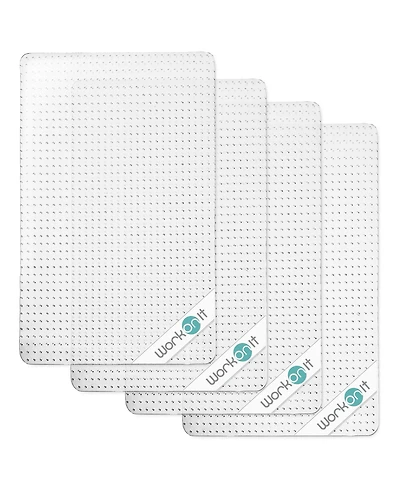 Workonit Office Chair Mat for Low Pile Carpet (4 Pack), Clear Heavy Duty Non-Slip Thick Desk Chair Floor Protector for Home and Office