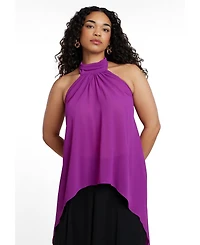 Eloquii Women's High-Low Halter Top