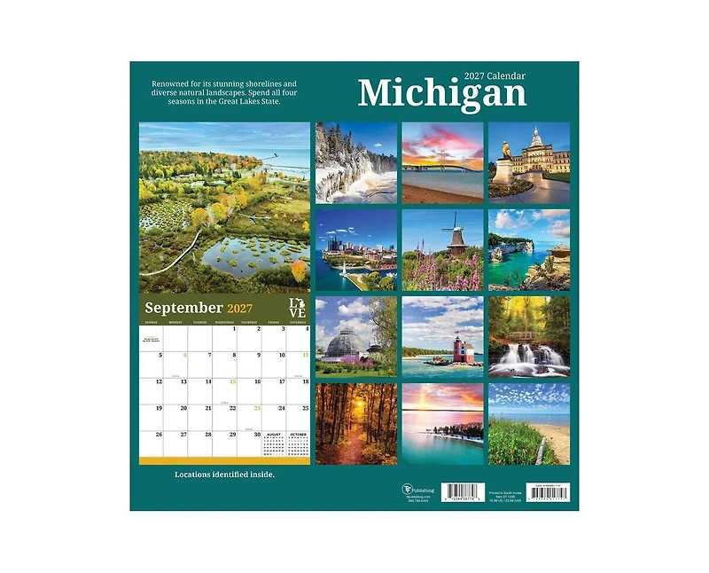 Tf Publishing Paper Goods 2027 Michigan Wall Calendar