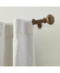 Threadmade Home Rhinebeck 1-Inch Adjustable Decorative Single Curtain Rod with Faux Wood Ball Finials