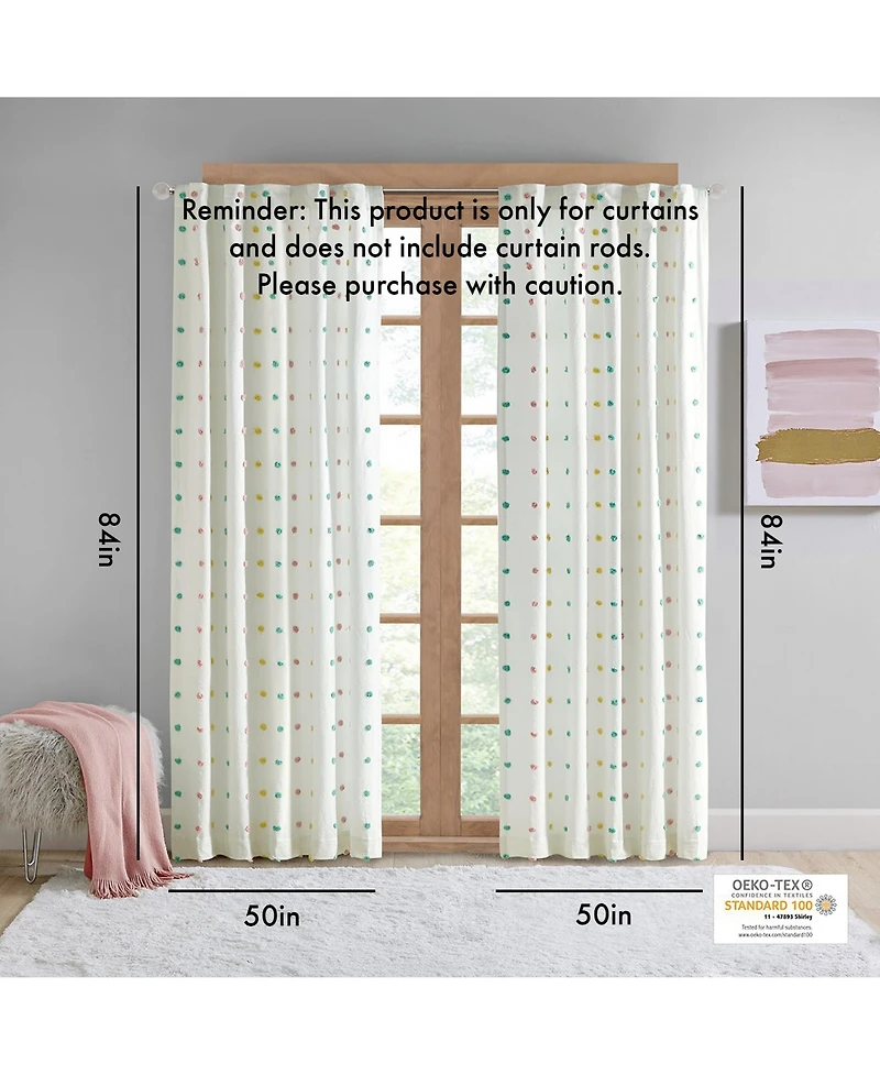 Avobird Cotton Jacquard Pom Pom Curtain Panel