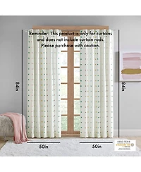 Avobird Cotton Jacquard Pom Pom Curtain Panel