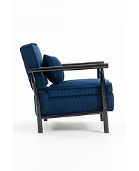 Clihome Storage Chair,Mid Century Modern Accent Chair with Wood Frame, Upholstered Living Room Chairs with Waist Cushion