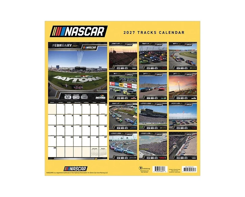 Tf Publishing Paper Goods 2027 Nascar Tracks Wall Calendar