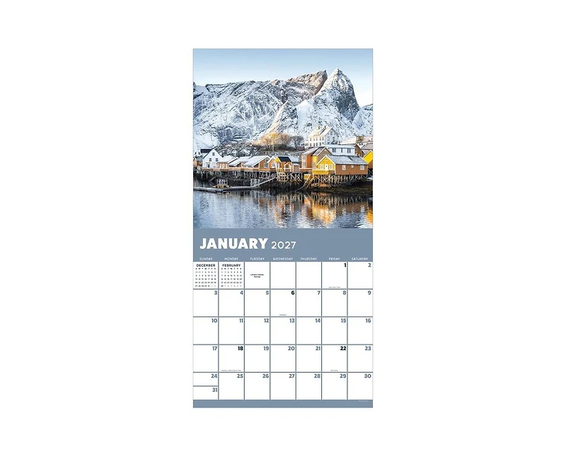 Tf Publishing Paper Goods 2027 World Travel Wall Calendar