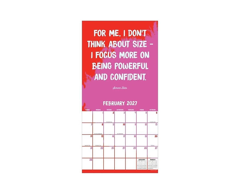 Tf Publishing Paper Goods 2027 Play Like A Girl Wall Calendar