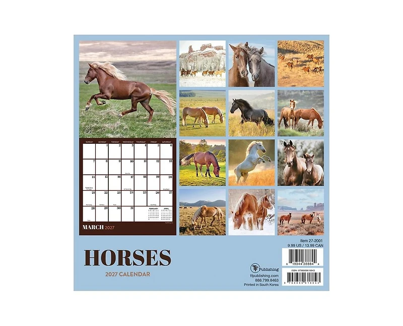 Tf Publishing Paper Goods 2027 Horses Mini Calendar