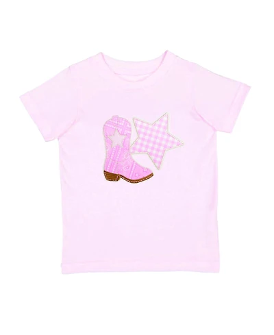 Sweet Wink Little Girls 5 -8 Bandana Cowgirl Patch Western Short Sleeve T-Shirt