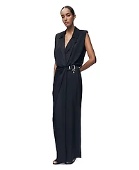 Nocturne Women's Embellished Belt-Detail Maxi Dress