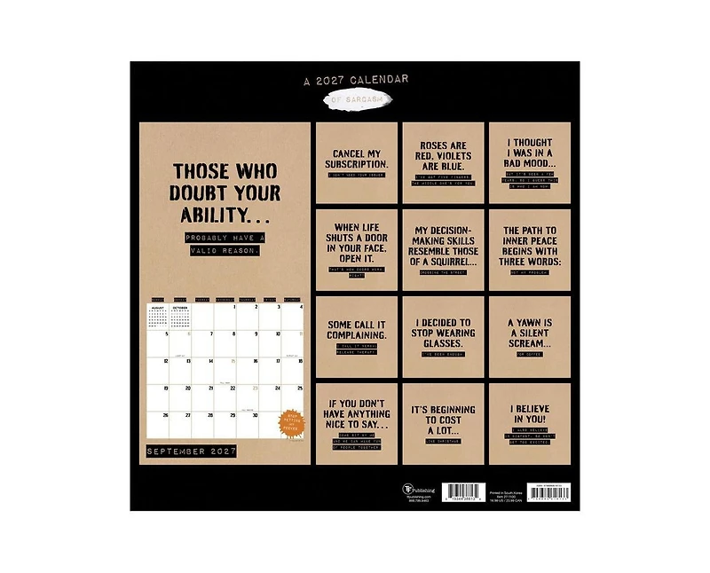 Tf Publishing Paper Goods 2027 Anti-Affirmations Wall Calendar