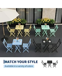 gaomon 3 Piece Patio Bistro Set, Folding Outdoor Furniture with Premium Steel Frame
