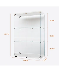 Flynama Tempered Glass Display Cabinet with Led Lighting