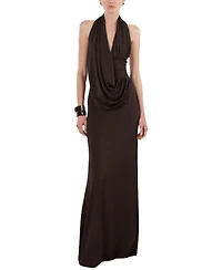Nocturne Women's Draped Halter Neck Maxi Dress