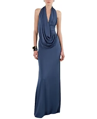 Nocturne Women's Draped Halter Neck Maxi Dress
