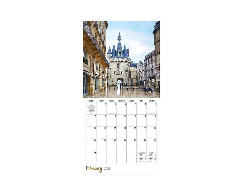 Tf Publishing Paper Goods 2027 France Wall Calendar