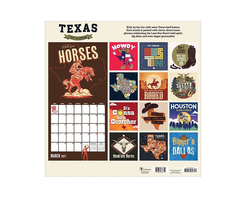 Tf Publishing Paper Goods 2027 Home Texas Wall Calendar