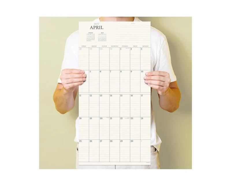 Tf Publishing Paper Goods 2027 Simple Aesthetic Grid Wall Calendar