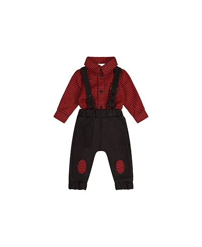 Deux par Baby Boys Top and Pants Set Houndstooth