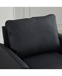 Rainsken Modern Accent Living Room Chairs Set of 2, Pu Leather fabric, Upholstered Arm Chair, for Room/Lounge/Office/Reception
