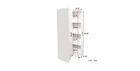 Flynama 4-Tier Freestanding Pull-Out Door Bookcase Mobile Storage Cabinet with Wheels for Home Office Bedroom