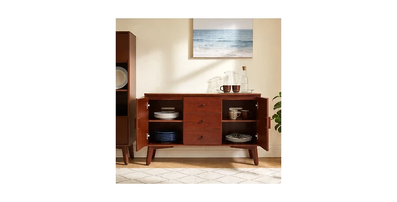 Flynama Mid Century Buffet Cabinet with 3 Drawers