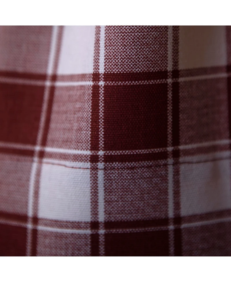 Ellis Curtain Country Check Tailored With 1.5inch Rod Pocket Window Tiers Brick