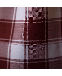 Ellis Curtain Country Check Tailored With 1.5inch Rod Pocket Window Tiers Brick