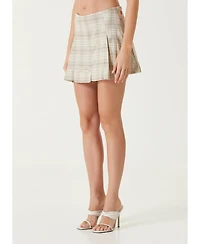Pcfg Women's Free Heaven Linen-Blend Pleated Mini Skirt