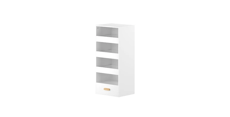 Flynama 4-Tier Bookshelf with Sliding Drawers and Bottom Drawer