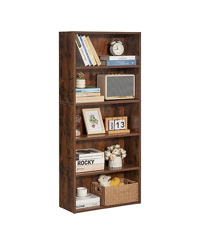 Flynama 53 Inch Narrow 5-Tier Adjustable Shelf Corner Bookshelf