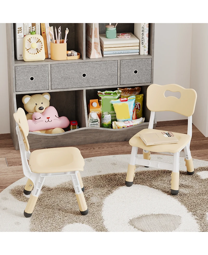 homfan 3-Level Height Adjustable Toddler Chair, Plastic Kids Chair for Boys Girls 2-6, Indoor Home Classroom Nursery Use