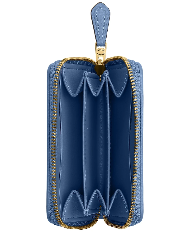 Coach Essential Crystal Signature Zip Around Card Case