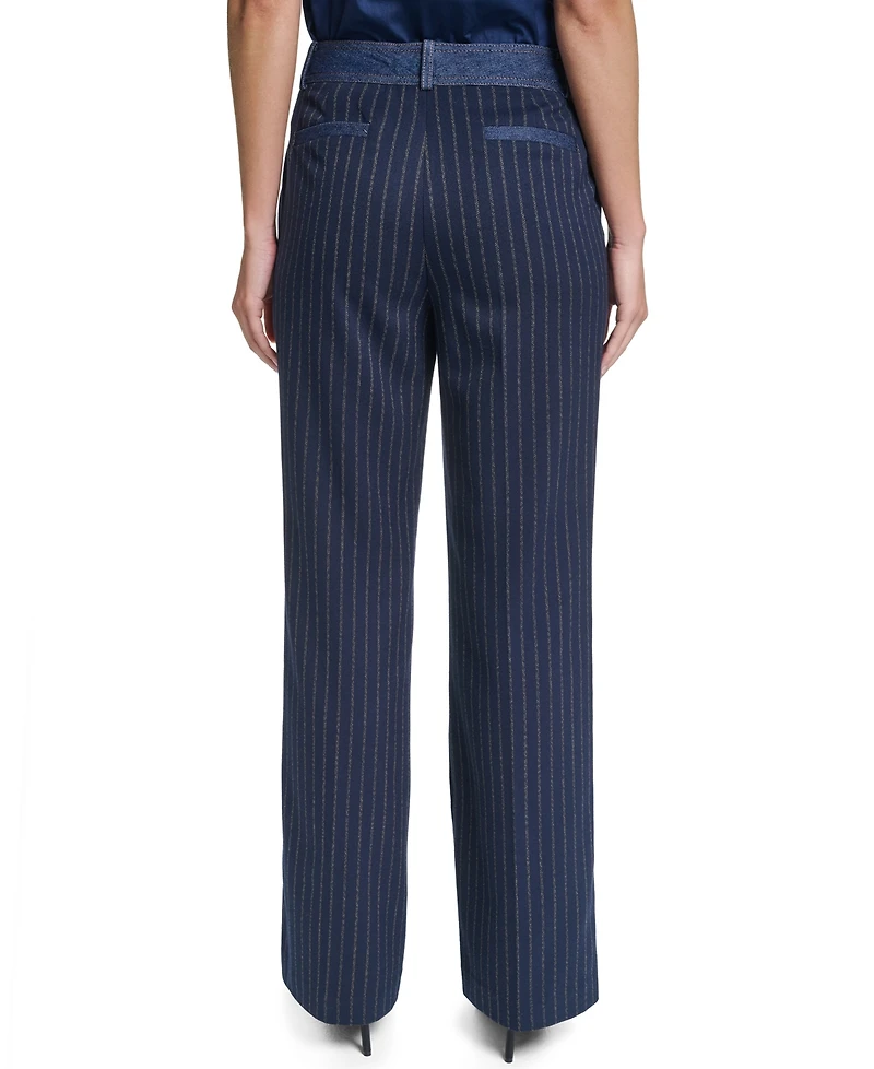 Karl Lagerfeld Paris Petite Mid-Rise Straight-Leg Pants