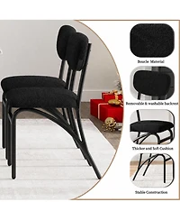 homfan 5 Piece Dining Set for 4 with Marble Tabletop