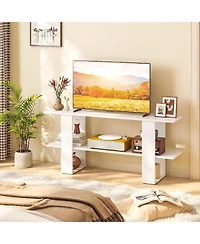 Slickblue Tv Stand with 2 Tiers and Open Storage for 55" TVs