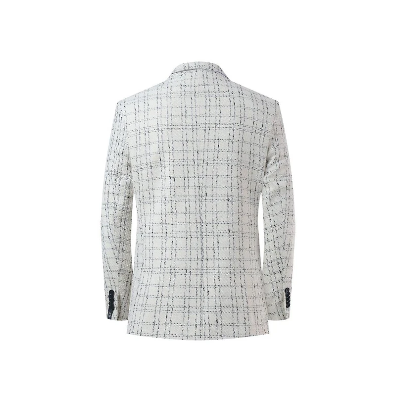Elie Balleh Men's Slim Fit Plaid Boucle Sport coat