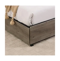 Lucky One Full Size Bed Frame with Storage Headboard, Usb Charging Station, Rgb Led Lights, 4 Drawers, No Box Spring Needed