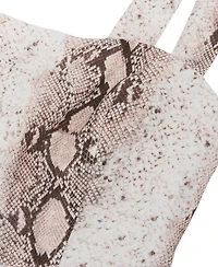 Reiss Women's Linen-Blend Snake-Print Midi Dress