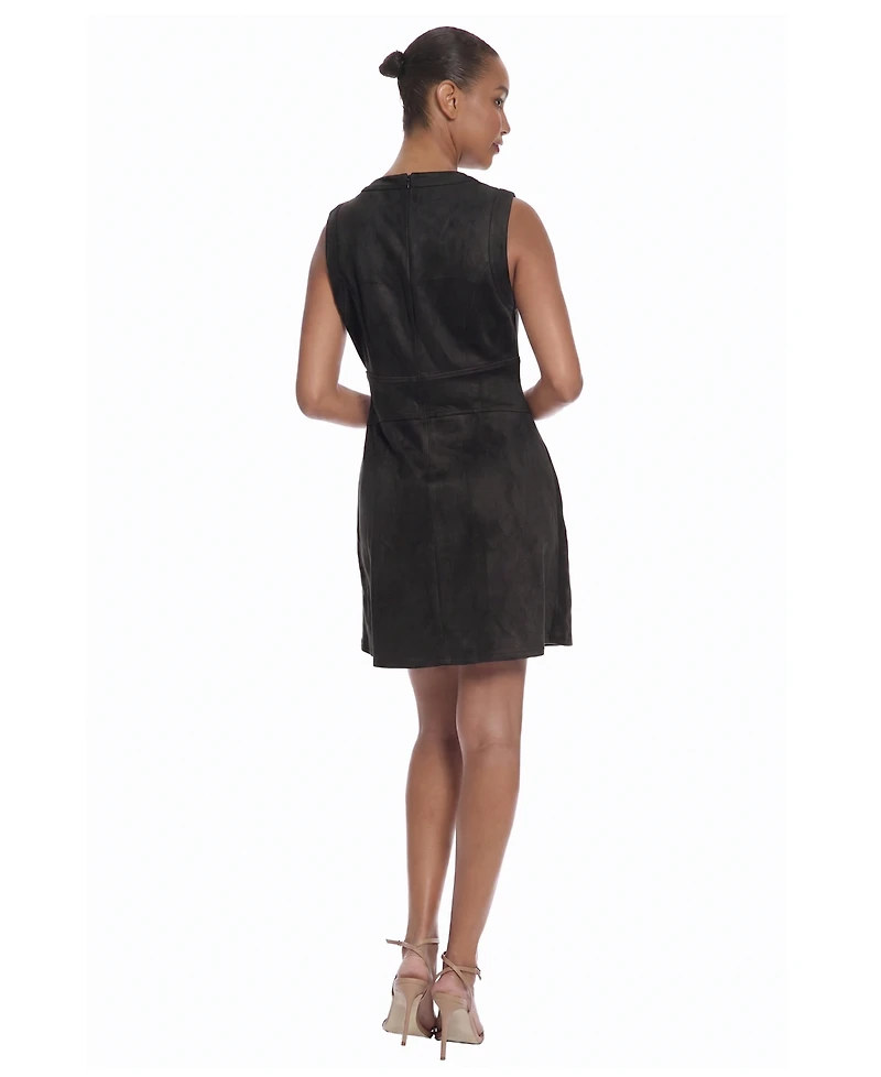 Maggy London Women's Sleeveless Suede Mini Dress