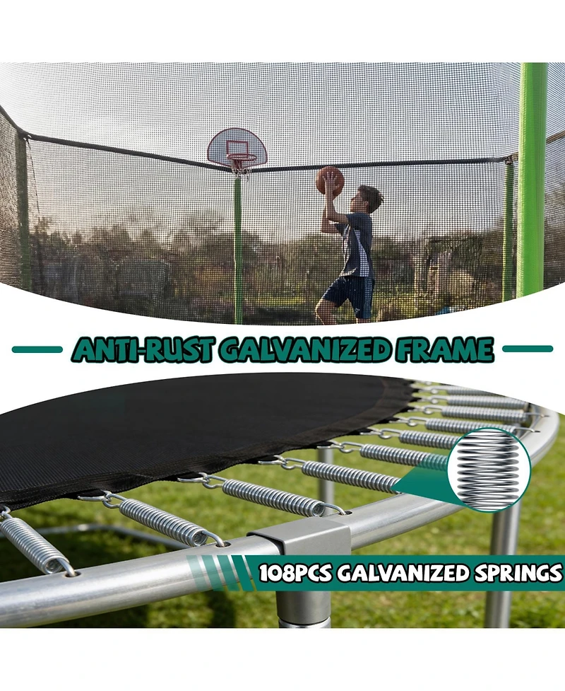 Zeny Upgraded Classic Trampoline with Balance Bar