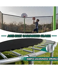 Zeny Upgraded Classic Trampoline with Balance Bar
