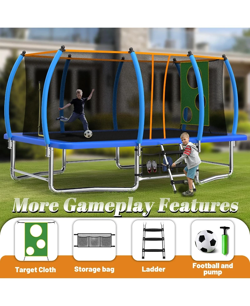 Zeny Outdoor Square Trampolines for Kids Adults Long Rectangular Tumbling Trampoline