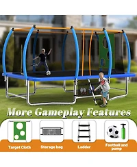 Zeny Outdoor Square Trampolines for Kids Adults Long Rectangular Tumbling Trampoline
