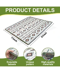 Aofar 91"x 71" Picnic Blanket Beach Camping Sandproof Waterproof