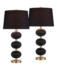 Possini Euro Design Possini Euro Grace 30" High Black Glass Table Lamp Set of 2