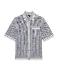 Reiss Men's Meadows Button Through Crochet Shirt