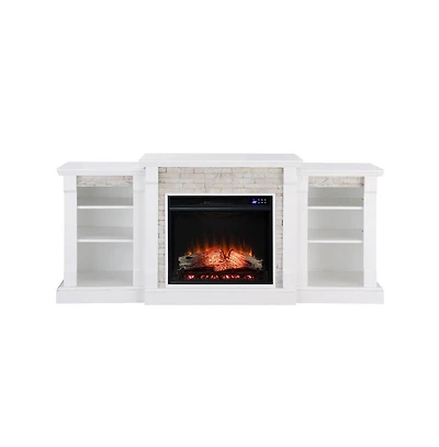 Augusta Home Gallatin Criss-Cross Electric Fireplace w/ Bookcases