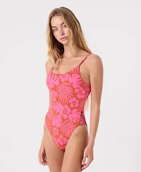 Roxy Women's Sun Chaser Lattice Scoop Neck One-Piece Swimsuit